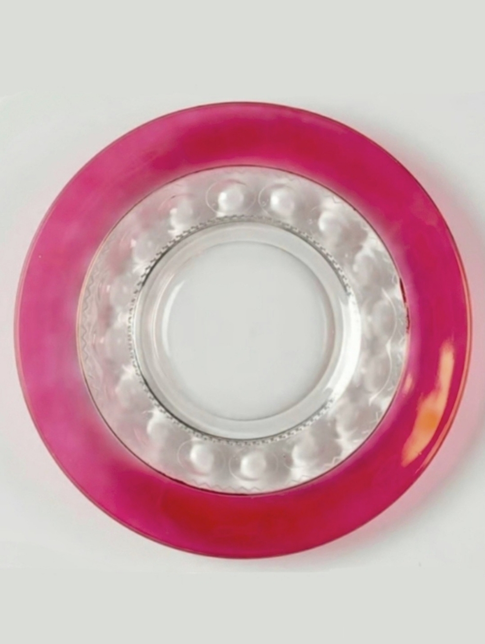 Vintage Kings Crown Ruby Red Flash Glass Thumbprint Sandwich Dish Salad Plate